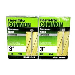 Fas N Tite 3" 61 ct. Common Nails Galvanized Hillman Lot of Two Boxes 2 Lbs.